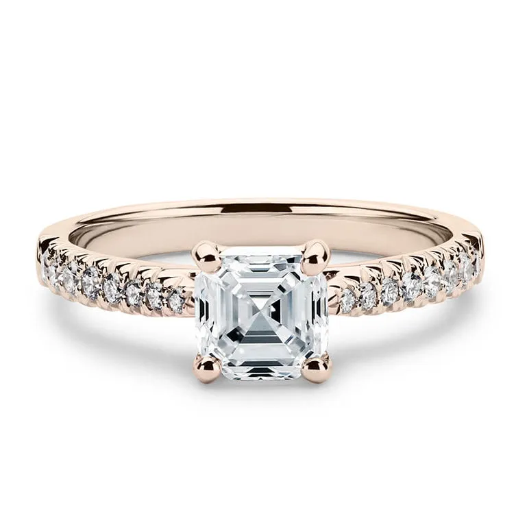 18CT White/Rose/Yellow Gold Asscher Cut Semi Mount