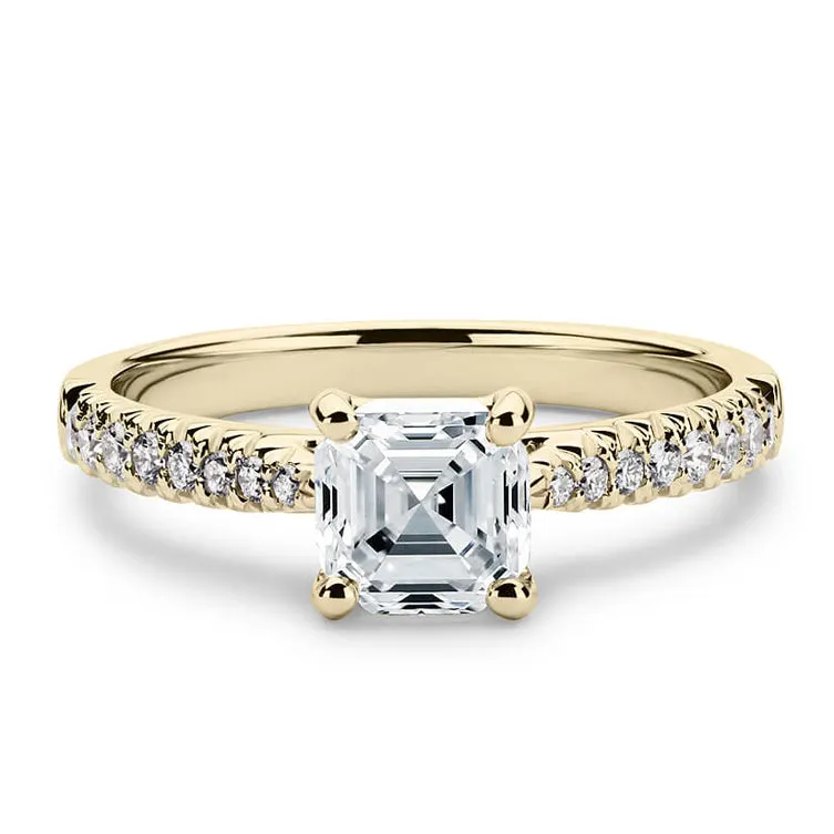18CT White/Rose/Yellow Gold Asscher Cut Semi Mount