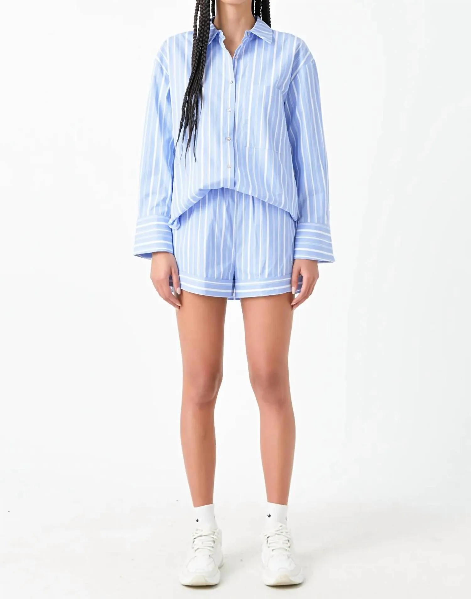 2.7 August Apparel - Vivianne Striped Shorts