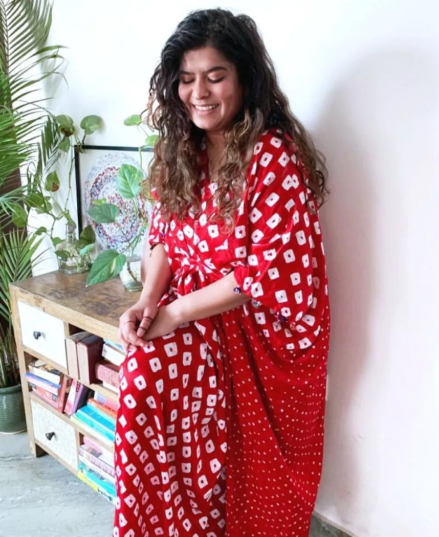 Bandhani Drape Kaftan