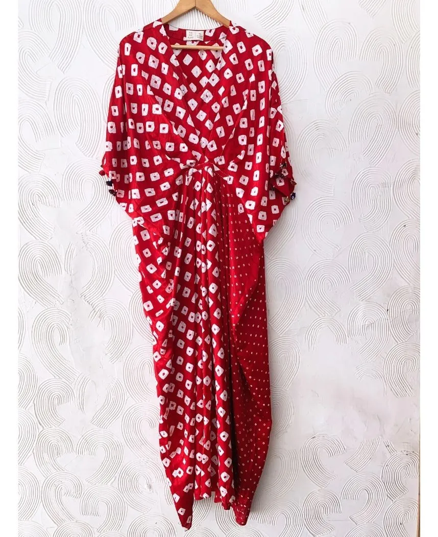 Bandhani Drape Kaftan