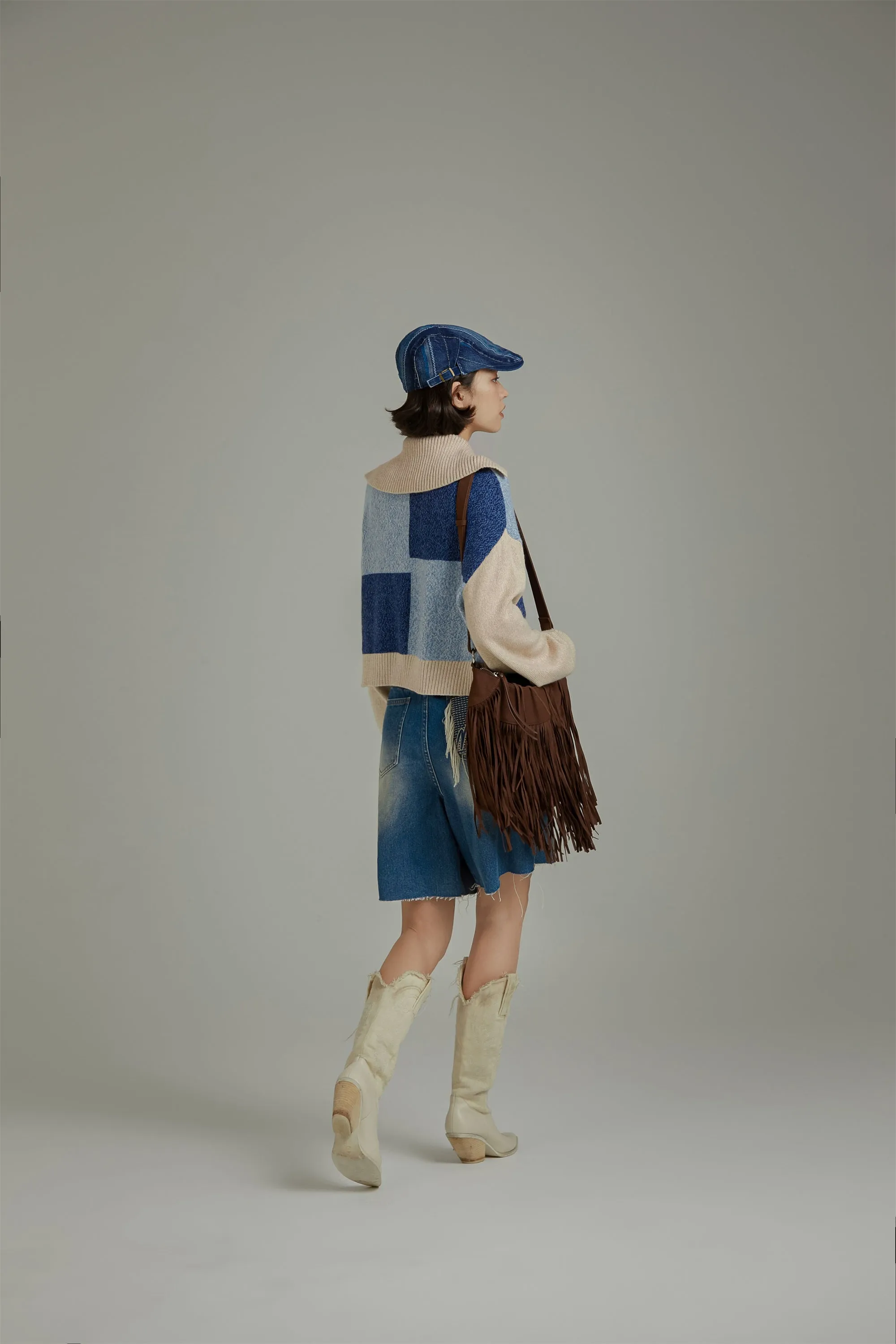 Big Collar Color Scheme Cardigan