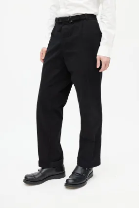 Black Belted Straight Leg Trouser
