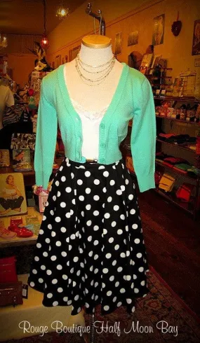 Black with White Polka dots Skirt