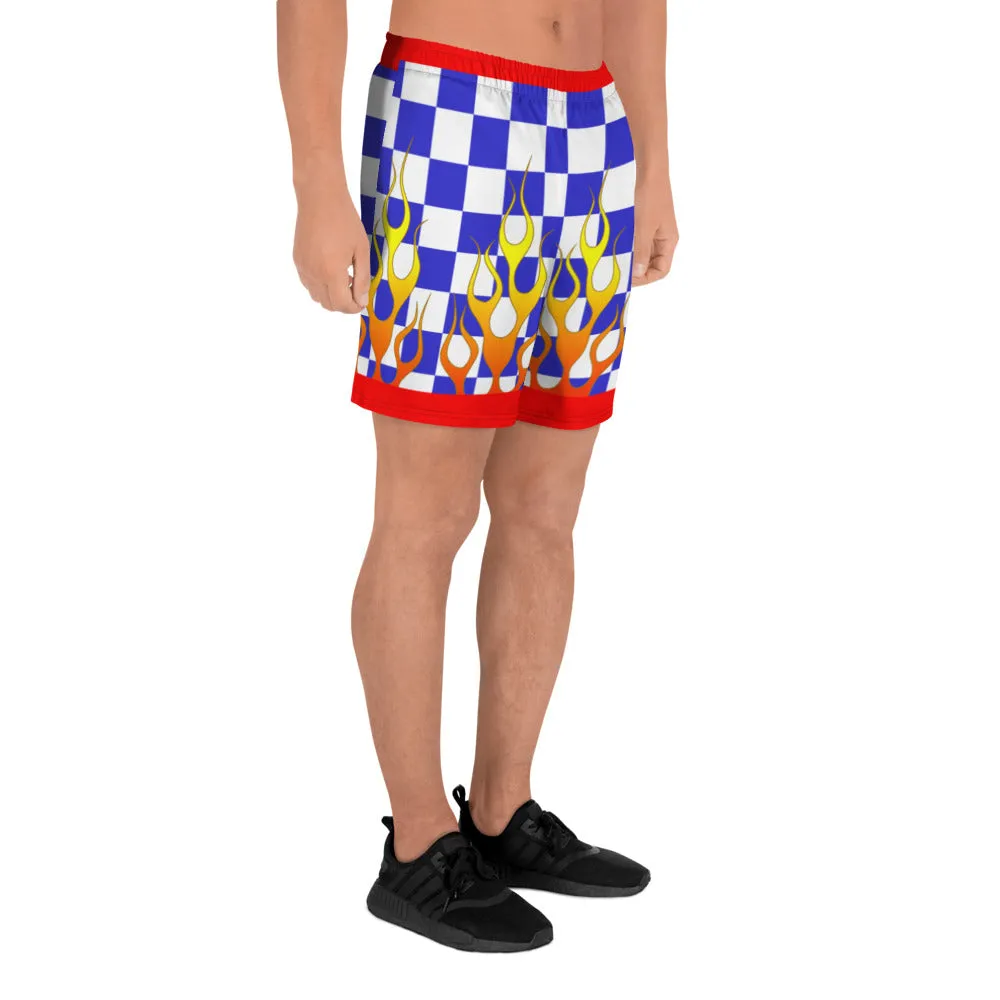 Blue Race Check Shorts