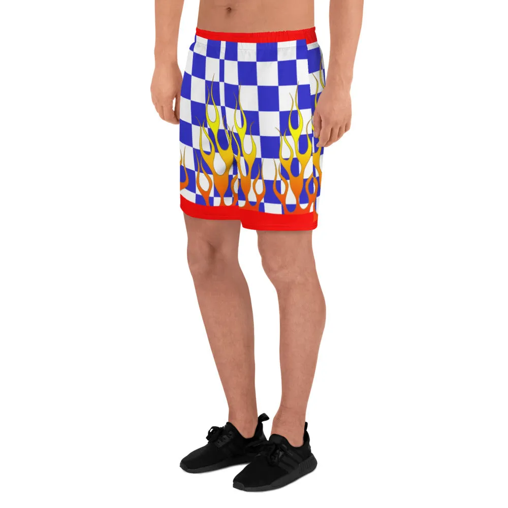 Blue Race Check Shorts