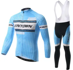 Blue XINTOWN Long Sleeve Cycling Jersey Set