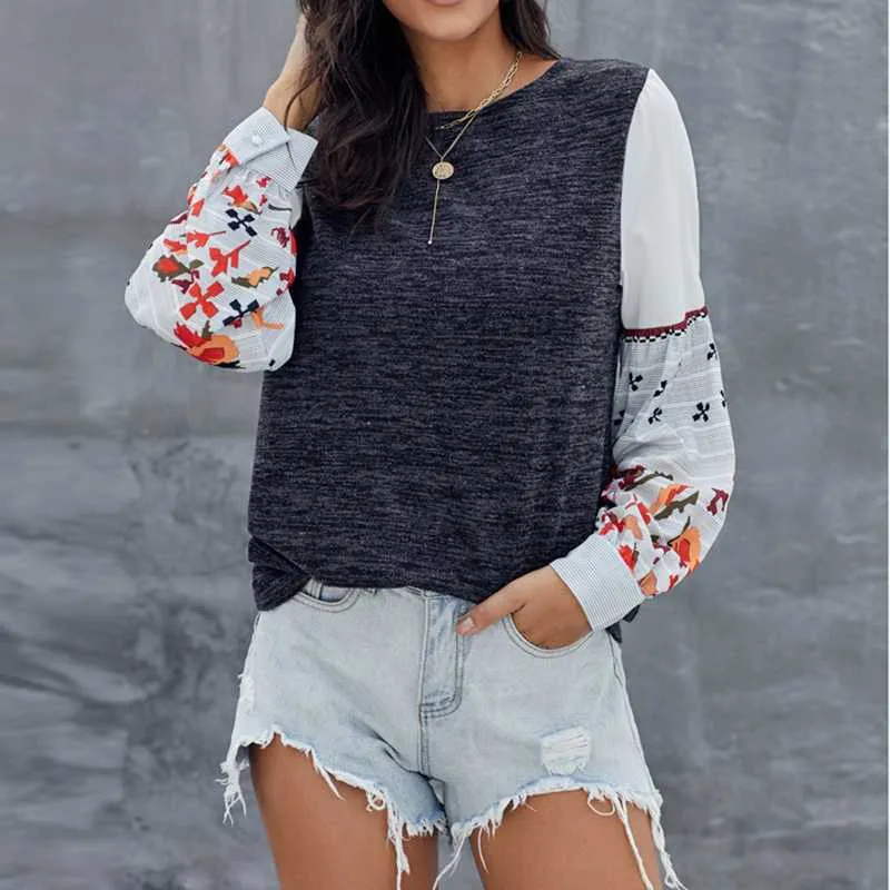 Boho Chic Oversized Patchwork Knitted Sweater With Chiffon Sleeves