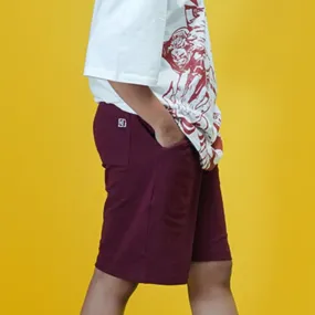 Burgundy Everyday Shorts - Premium Cotton