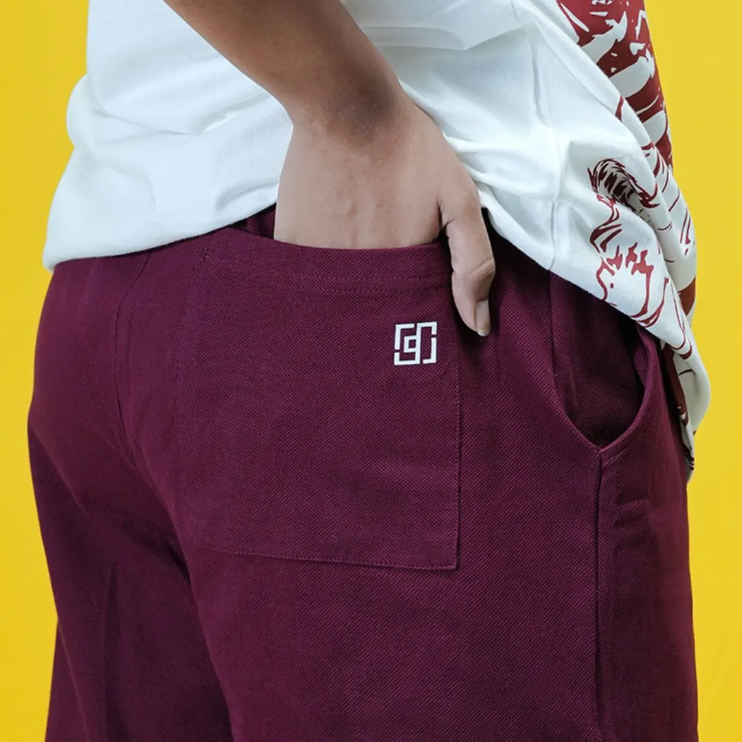 Burgundy Everyday Shorts - Premium Cotton