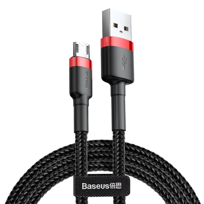 (Buy 1 Get 1) Baseus Cafule 2.4A Micro Cable (1M)- Red   Black
