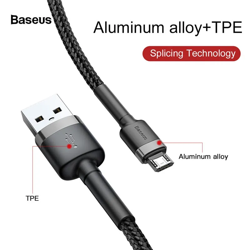 (Buy 1 Get 1) Baseus Cafule 2.4A Micro Cable (1M)- Red   Black