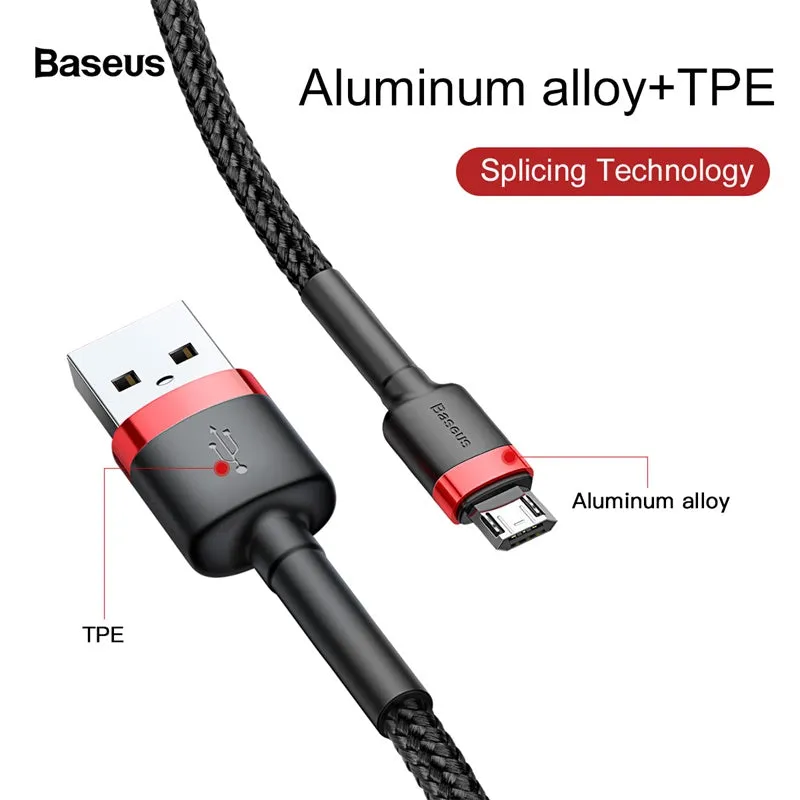 (Buy 1 Get 1) Baseus Cafule 2.4A Micro Cable (1M)- Red   Black