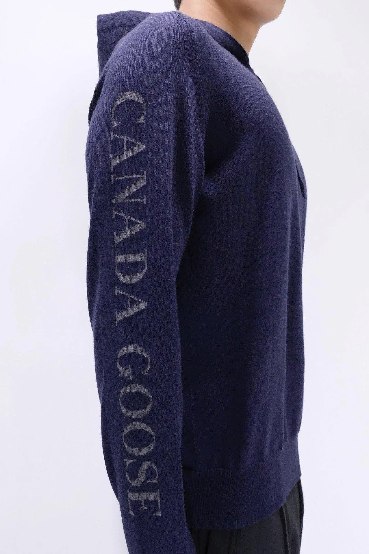 Canada Goose Mens Knit Hoody Welland  - Navy