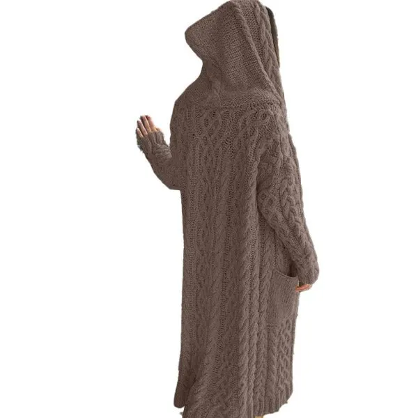 Casual Hooded Knitted Coat