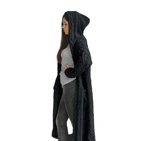 Casual Hooded Knitted Coat