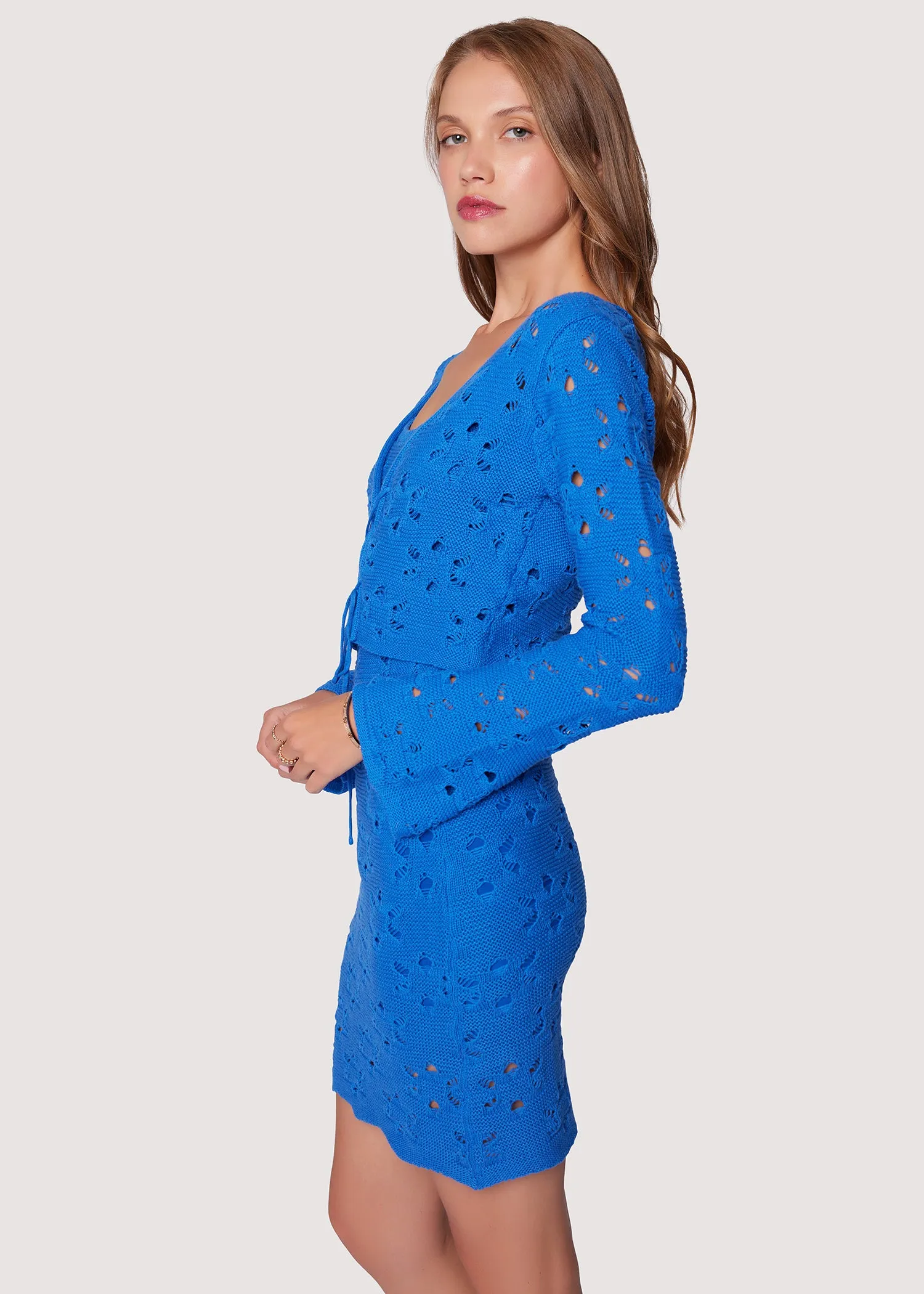 Cellyssa Lace Up Knit Cardigan