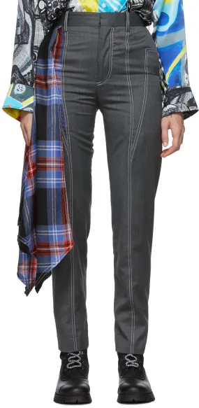 Charles Jeffrey Loverboy Grey Draped Trousers