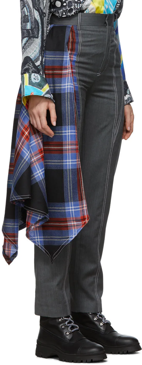 Charles Jeffrey Loverboy Grey Draped Trousers