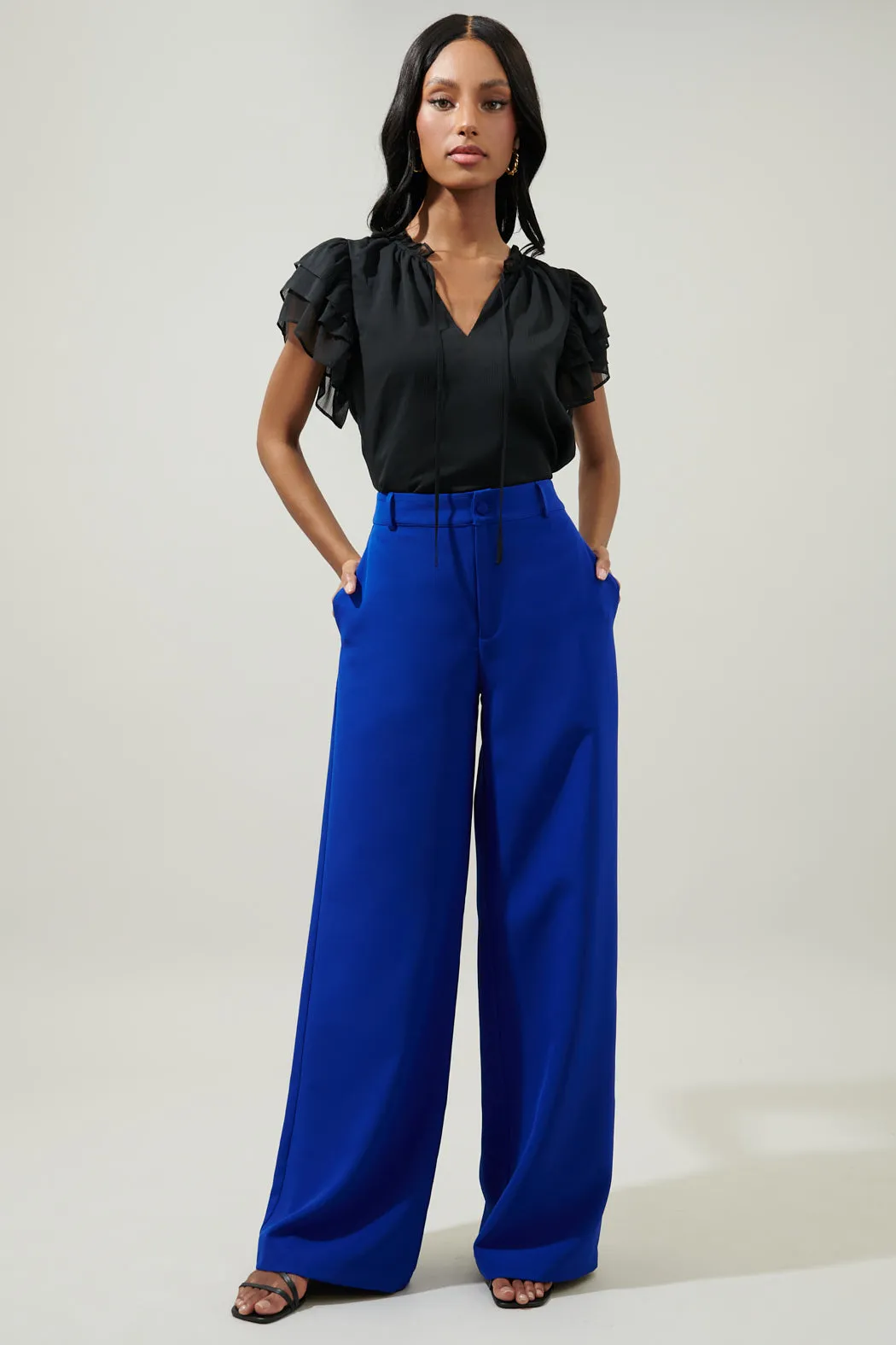 Chelsea Belted Wide Leg Trousers