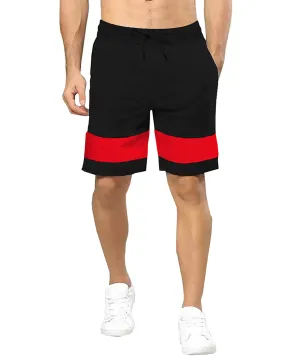 Color Block Men Red, Black Regular Shorts
