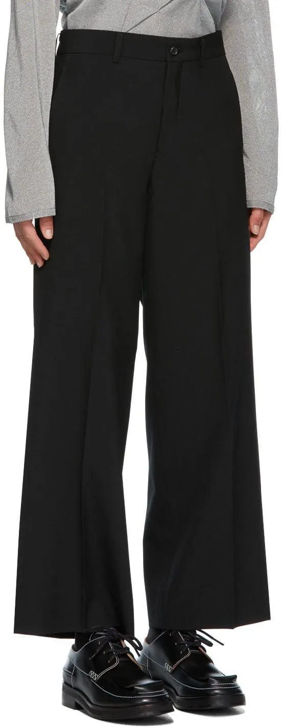 Comme des GarÃ§ons Homme Plus Black Wool Wide Trousers