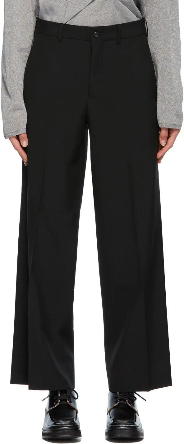 Comme des GarÃ§ons Homme Plus Black Wool Wide Trousers