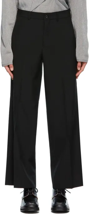 Comme des GarÃ§ons Homme Plus Black Wool Wide Trousers