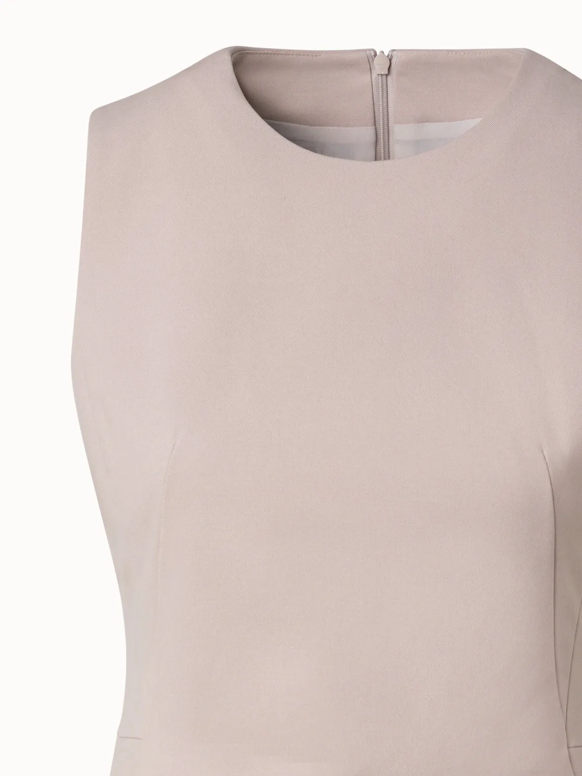 Cotton Double-Face Sheath Dress with Skirt in A-Line