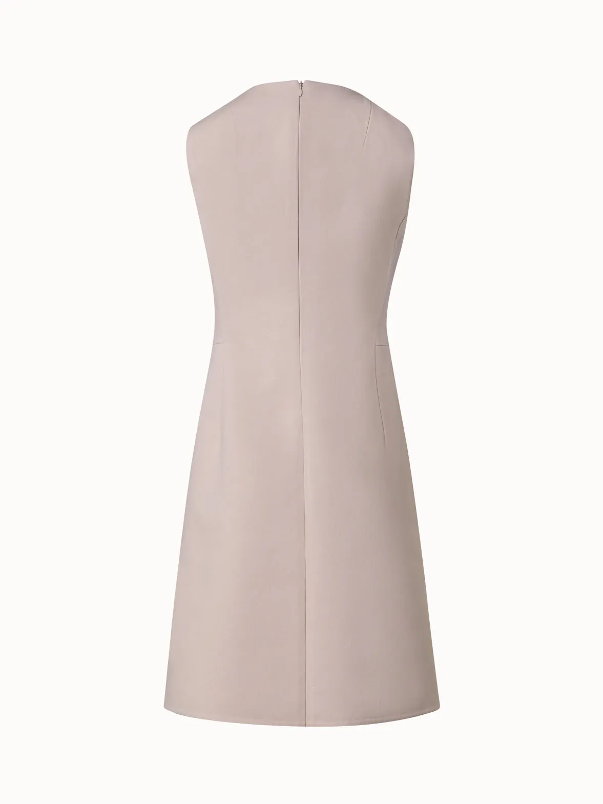 Cotton Double-Face Sheath Dress with Skirt in A-Line