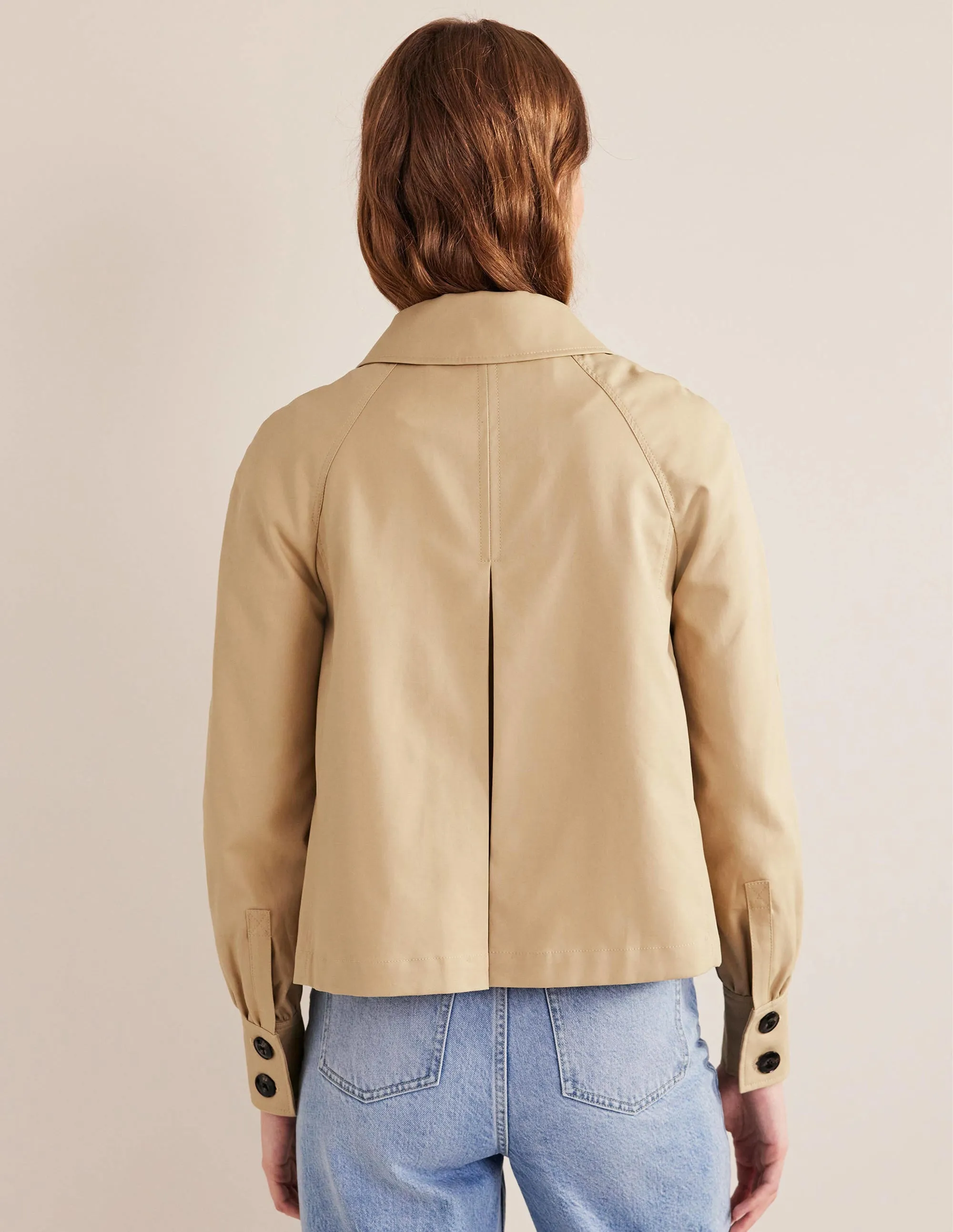 Cotton Trench Jacket-Stone