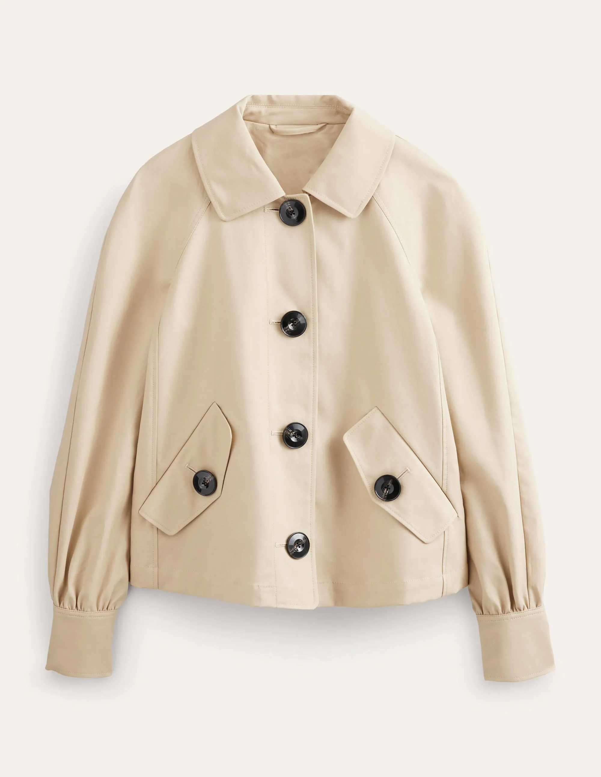 Cotton Trench Jacket-Stone