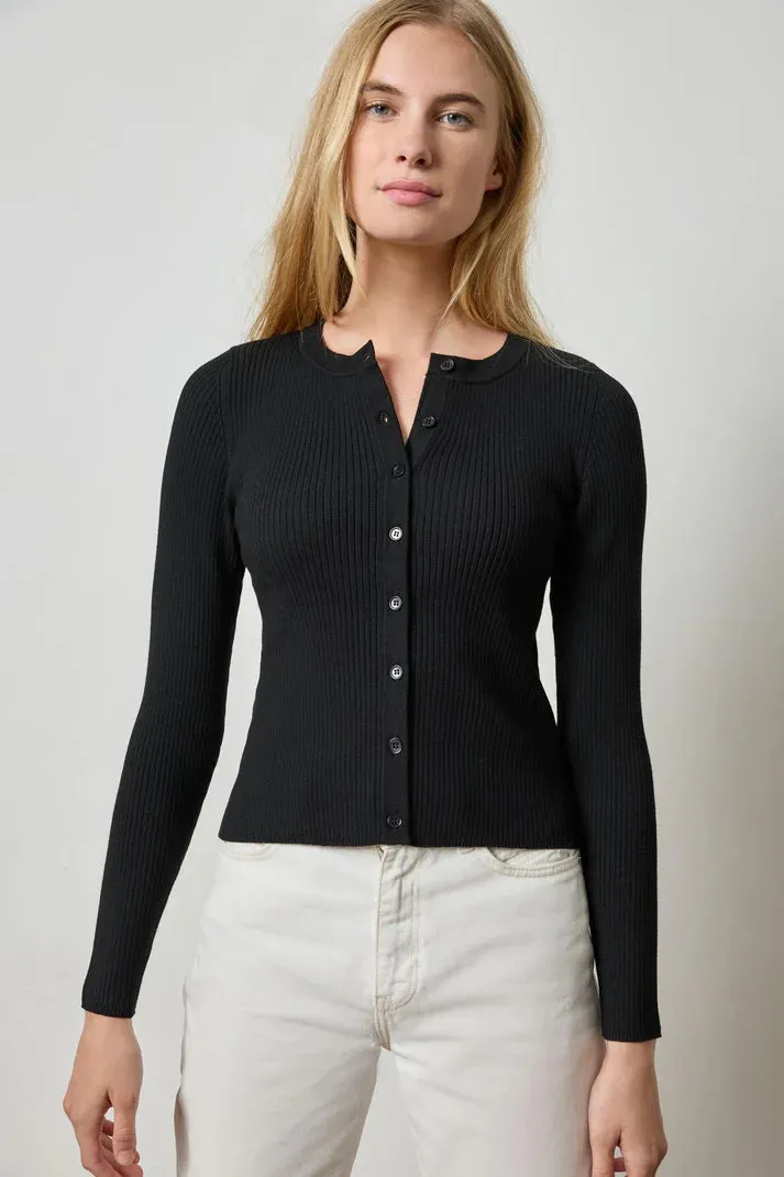 Cropped Ribbed Cardigan