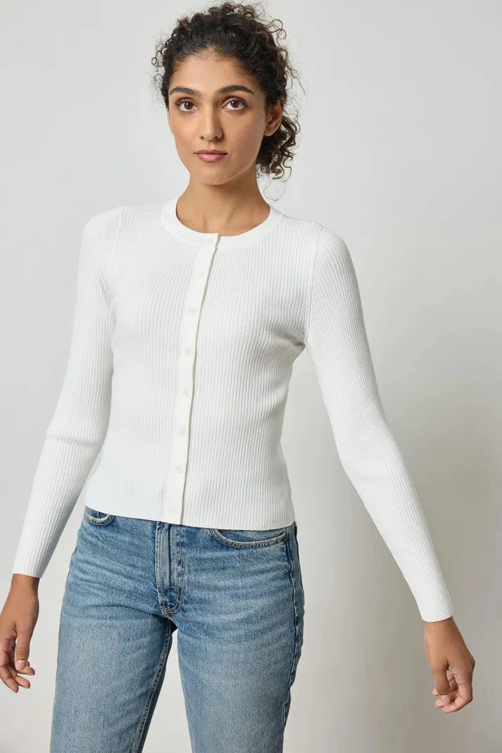 Cropped Ribbed Cardigan