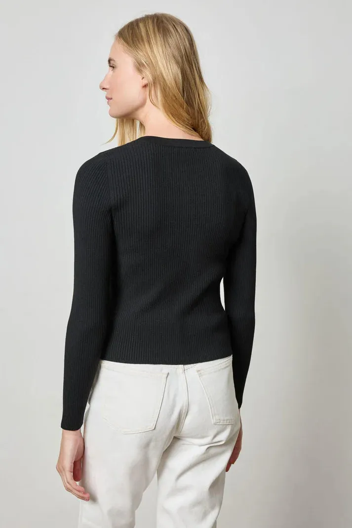 Cropped Ribbed Cardigan