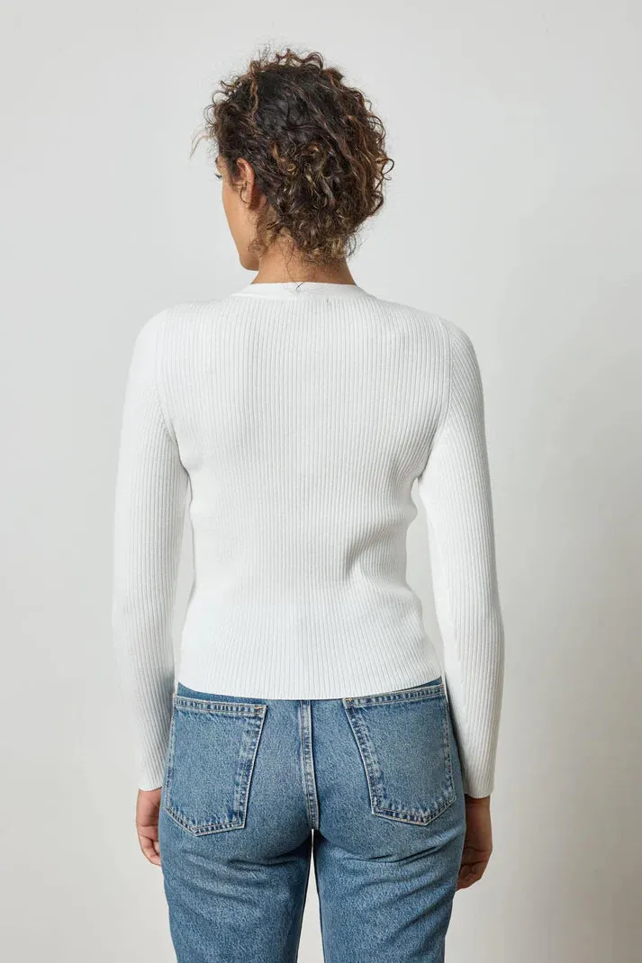 Cropped Ribbed Cardigan