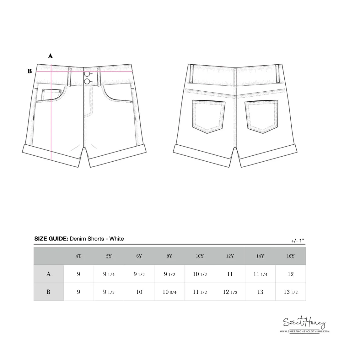 Denim Shorts - White