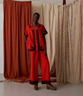 DIEGO PANTS- RED & BLACK