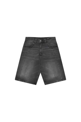 DOUBLE STITCH JORTS BLACK WASHED