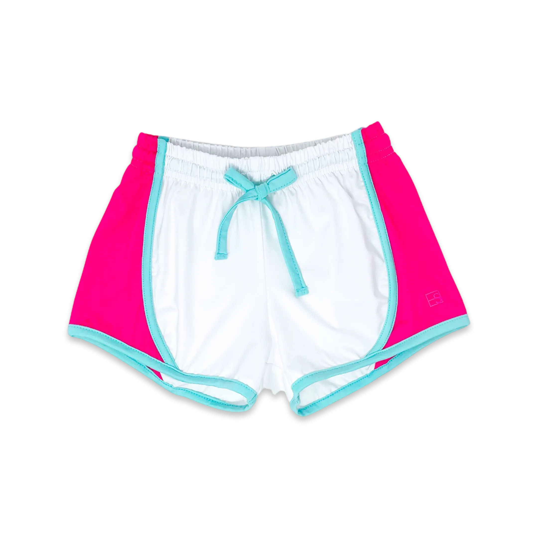 Elise Shorts | White, Power Pink & Turquoise  (5-6, 7-8, 9-10, 11-12)