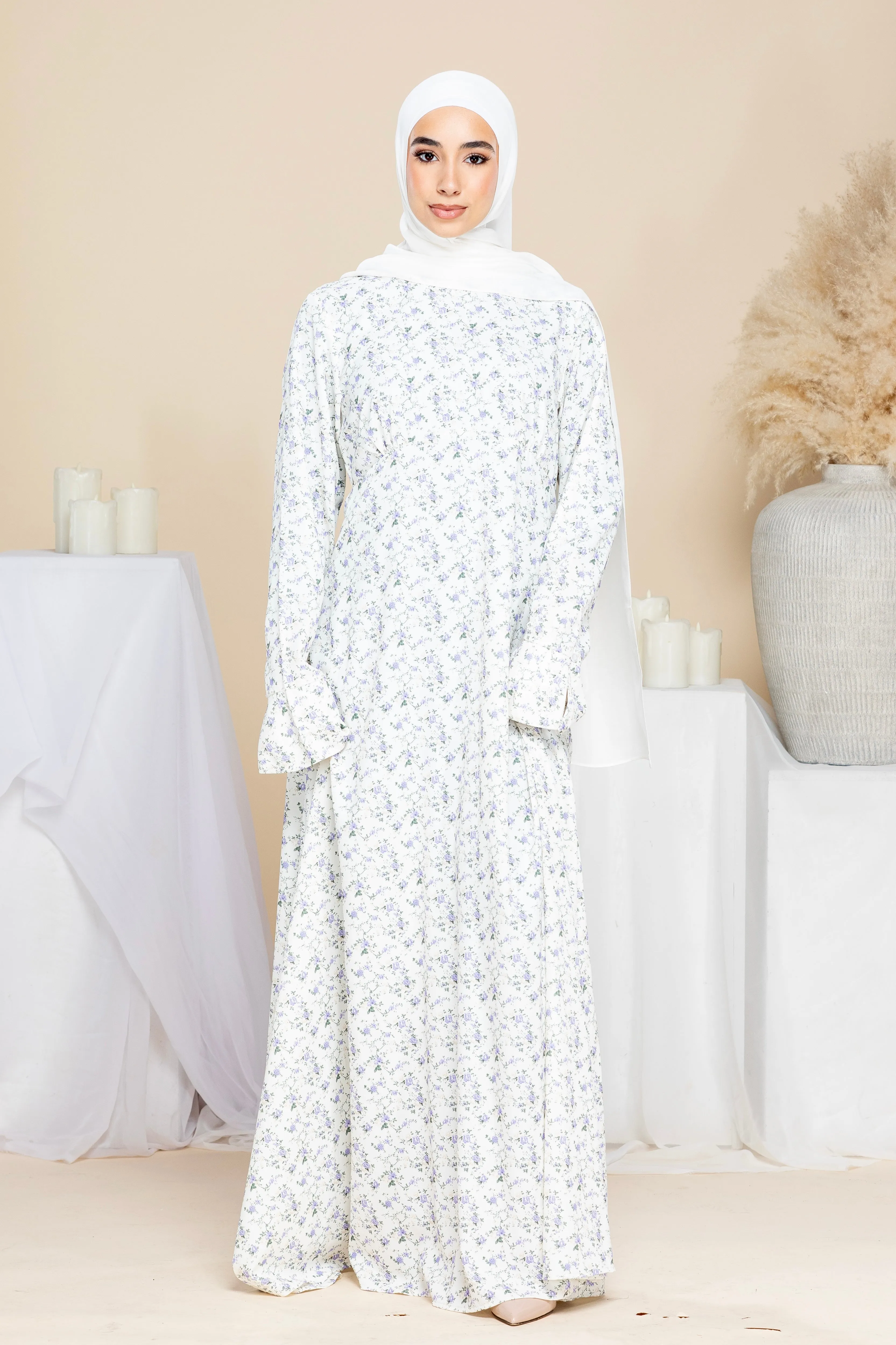 Eva Floral Maxi Dress - Lilac