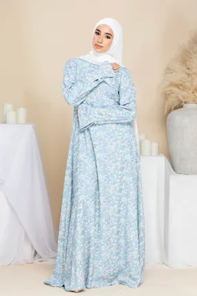 Eva Floral Maxi Dress - Steel Blue