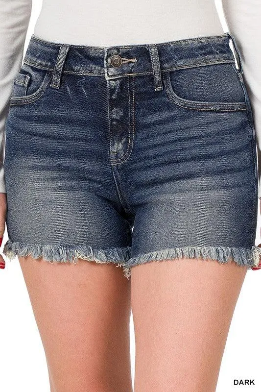 Frayed Hem Denim Shorts | SRB S-L | 32.95
