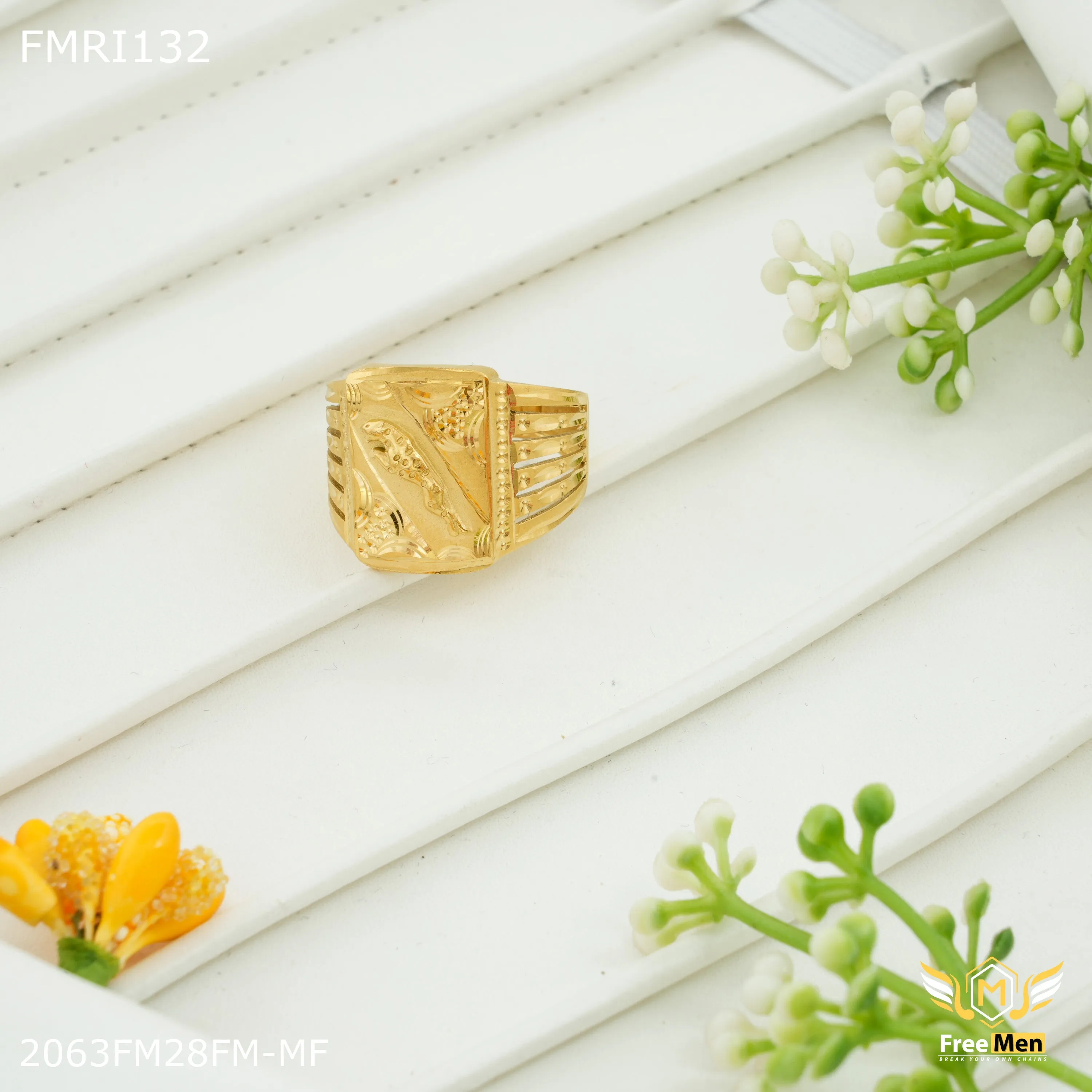 Freeme Jaguar Golden ring for men - FMRI132