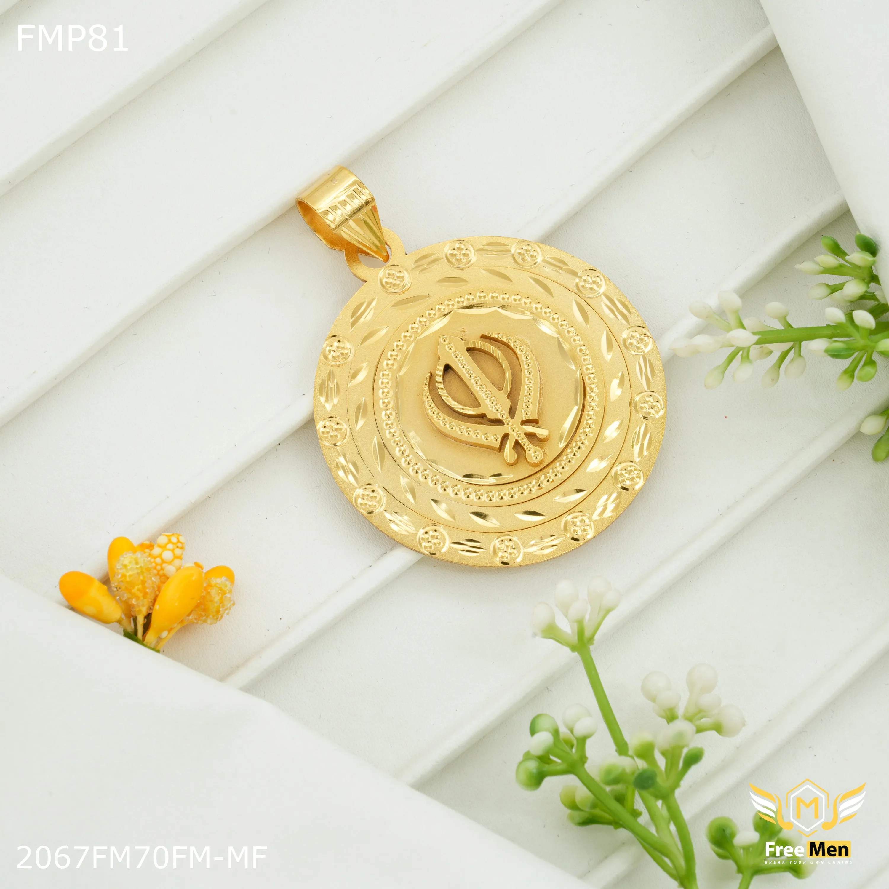 Freemen 3D with Khanda Pendent for Men - FMP81