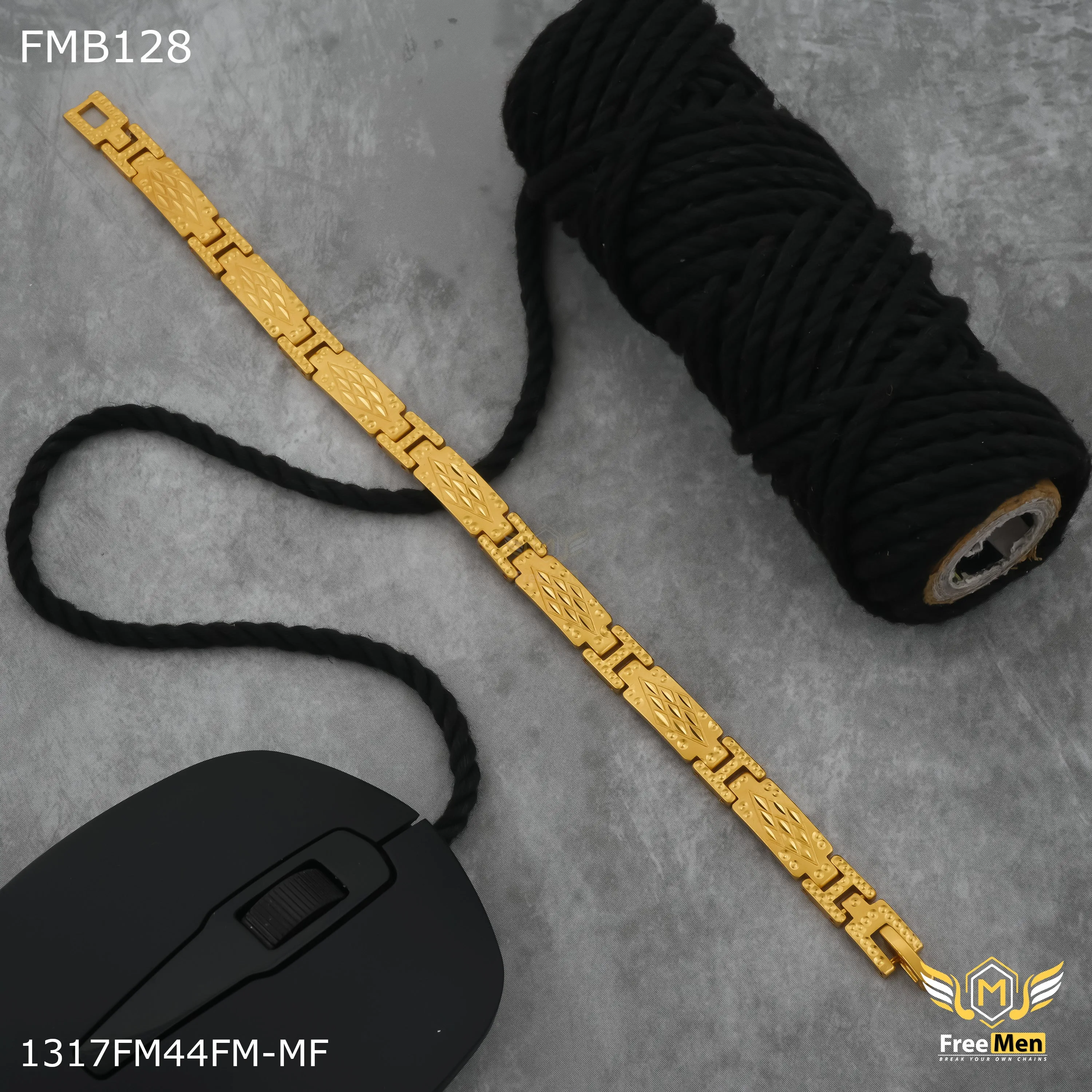 Freemen H design diamond cuts casting IGP Bracelet for Men - FMB128
