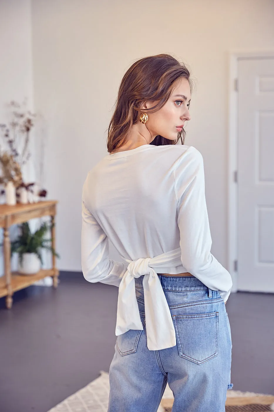 Front Cross Back Tie Top