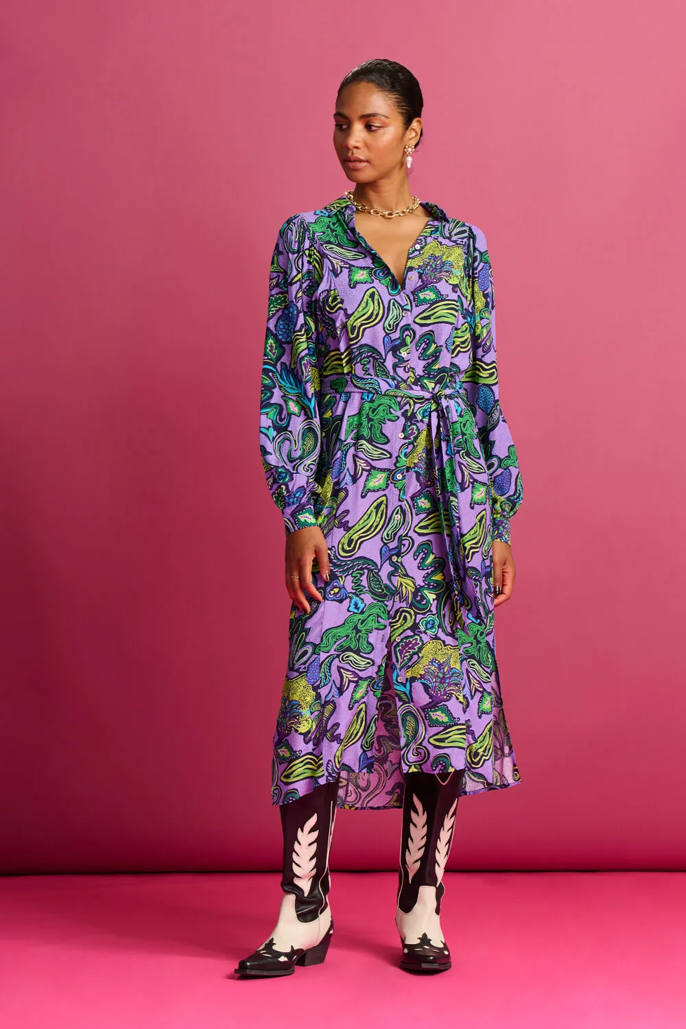 Full Glow Lilac Midi Dress