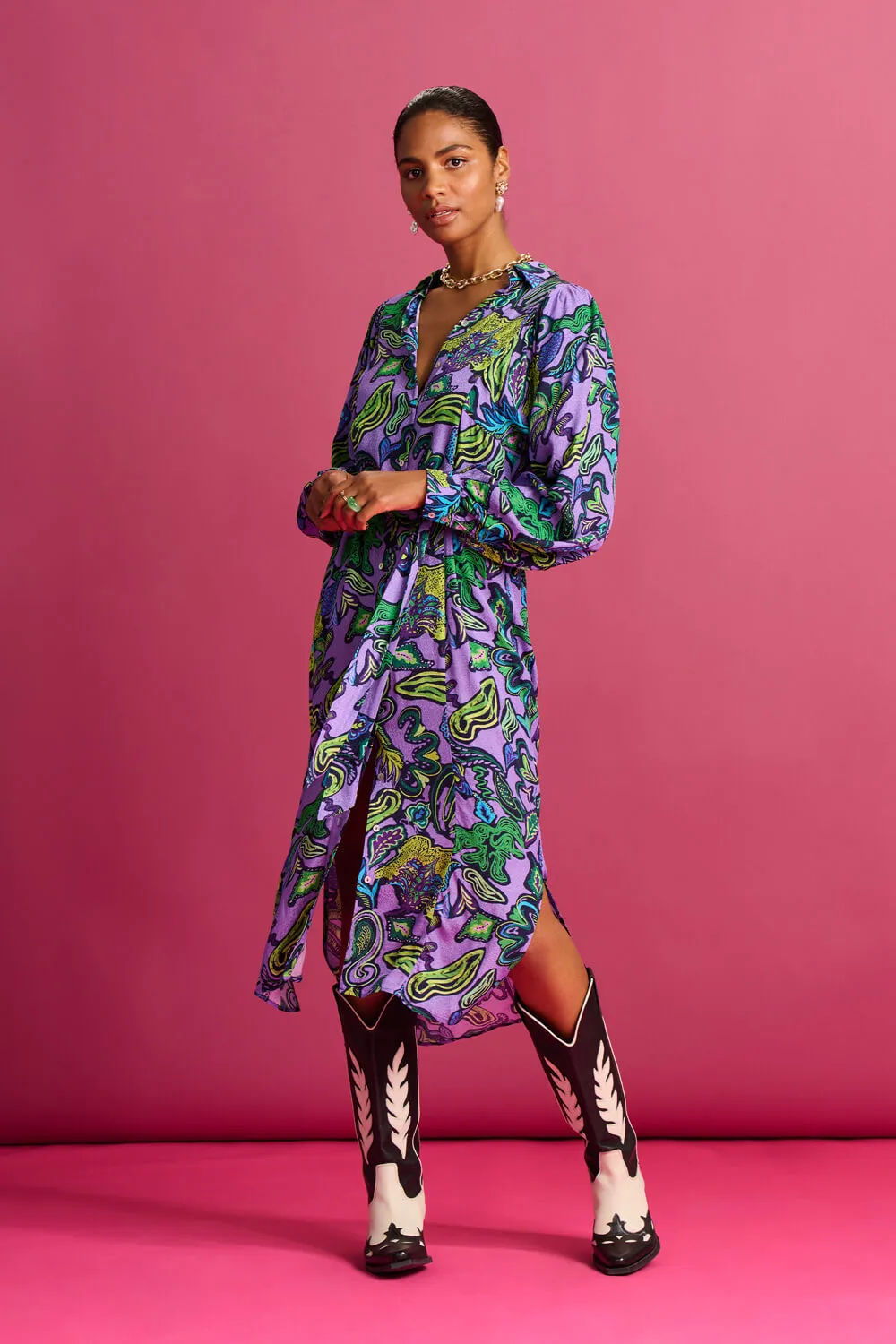 Full Glow Lilac Midi Dress