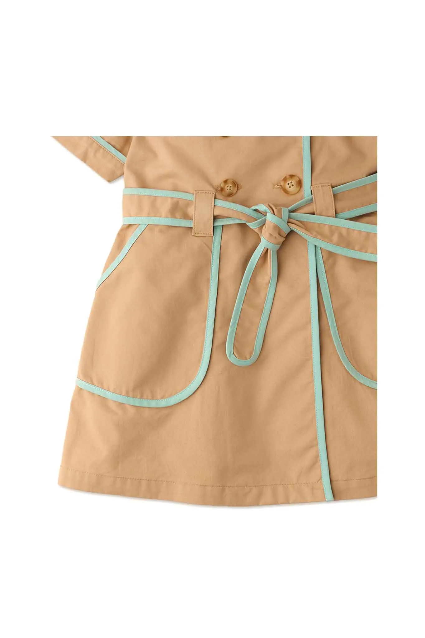 Gingersnaps Trench Coat Dress W/ Contrast Piping